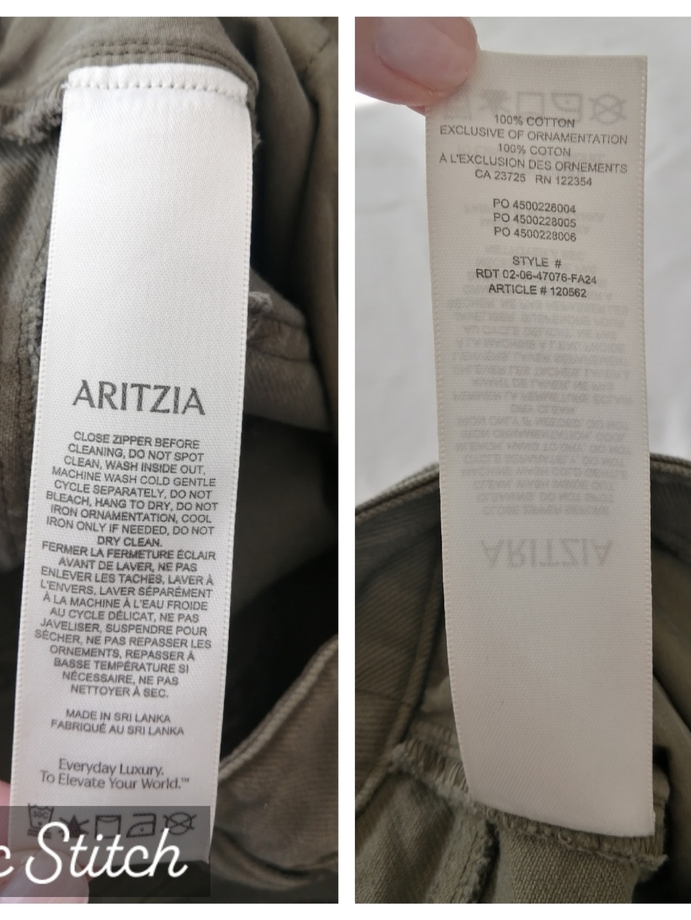 Aritzia Sunday Best Flan Barrel Leg Jeans Olive Green Size 10 - Picture 12 of 16